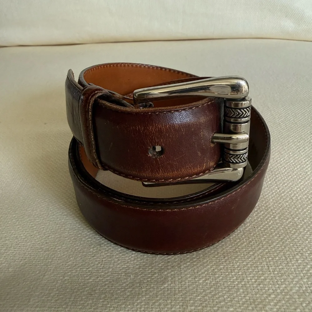 Martin Dingman Brown Leather Men’s Belt Size 32